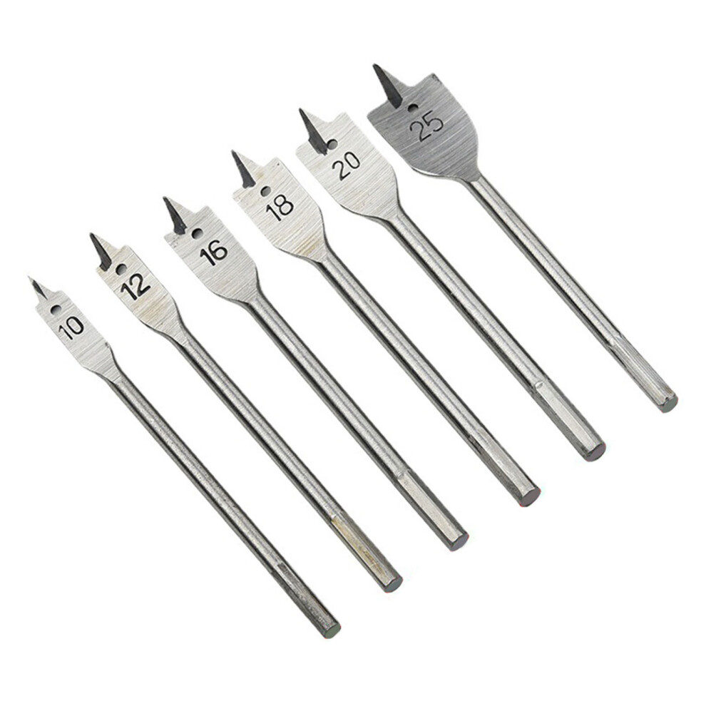 6Pcs Professional Grade Flat Drill Bits Accuracy Sharpened For 7754000927371