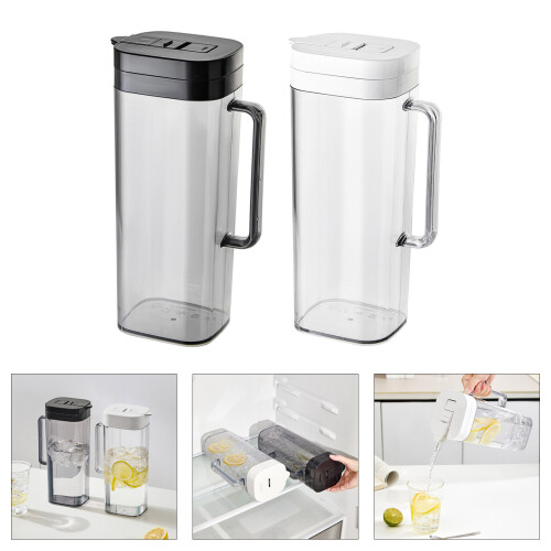 2000ml Large Capacity Water Jugs with Handle Refrigerator-Black 2