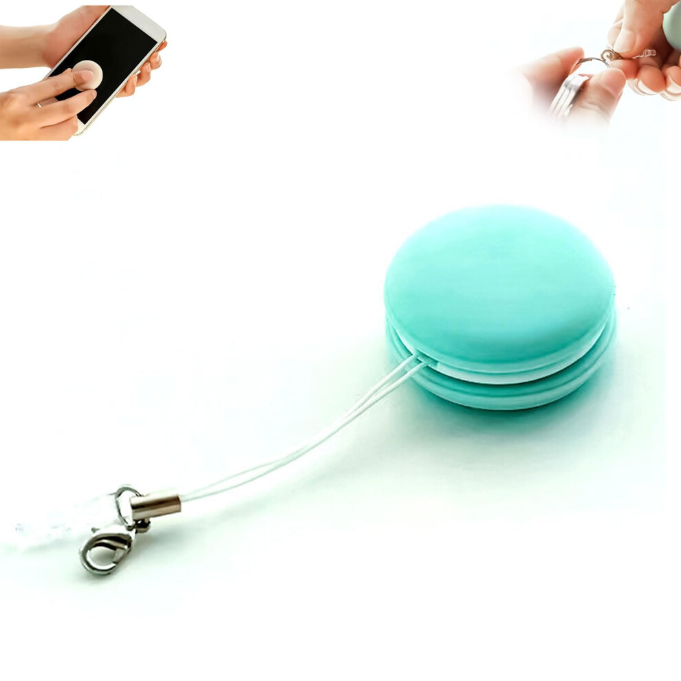 Mobile Phone Screen Wipe Screen And Eyeglass Brush Cleaner Macaron Smartphone Cleaning Wipes Lanyard Pendant Green 9119770096395