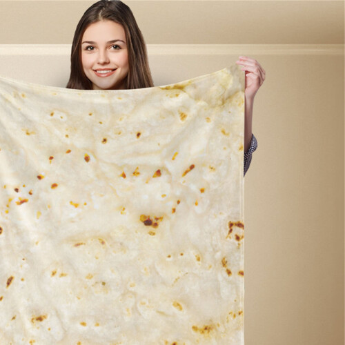 Κουβέρτα Burritos Tortilla Wrap, μαλακή φανέλα από φλις για όλες τις ηλικίες, φορητή ριχτάρι 2