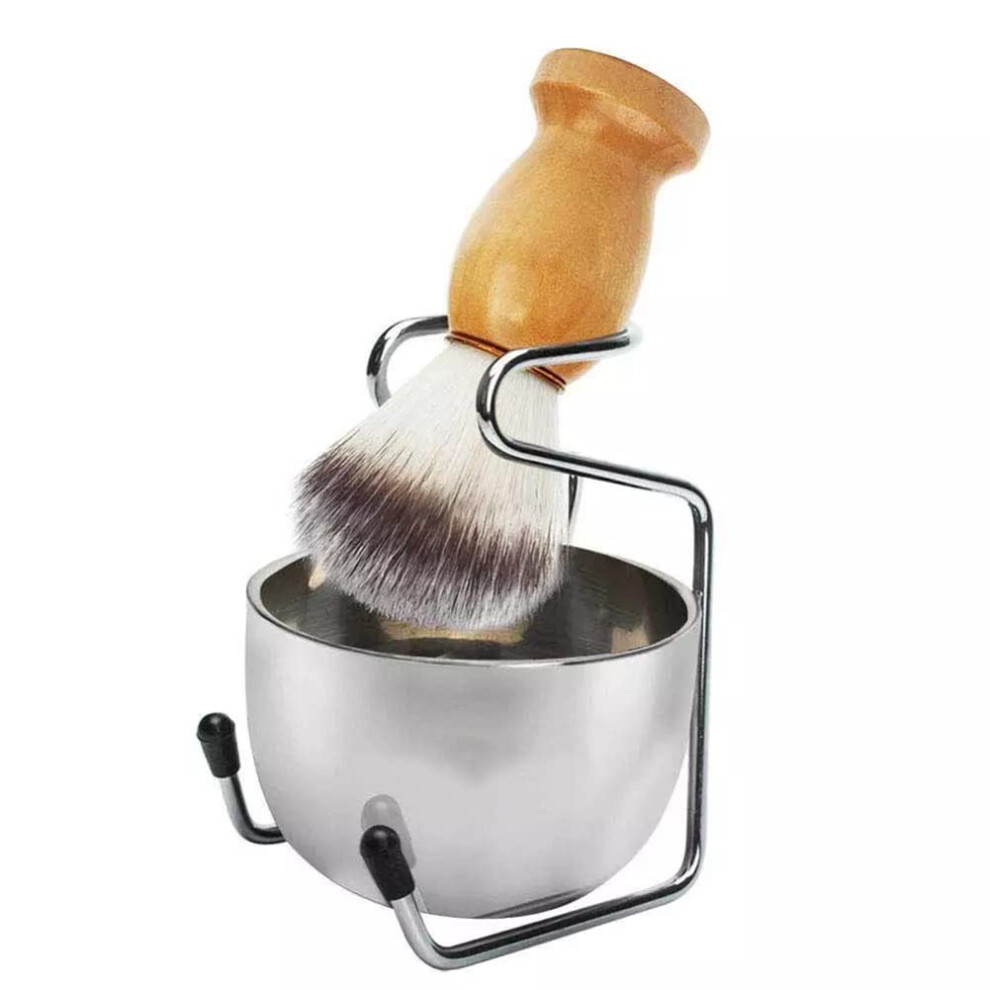 Razor Holder, Razor Stand, Shaving Brush Stand for Men, Soap Dish Holder, Natural Boar Bristles, 8.2x10.5cm