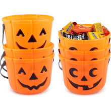 Süßigkeitenkorb für Halloween, wiederverwendbarer, umweltfreundlicher Kürbiskorb aus Kunststoff, robustes und langlebiges Design