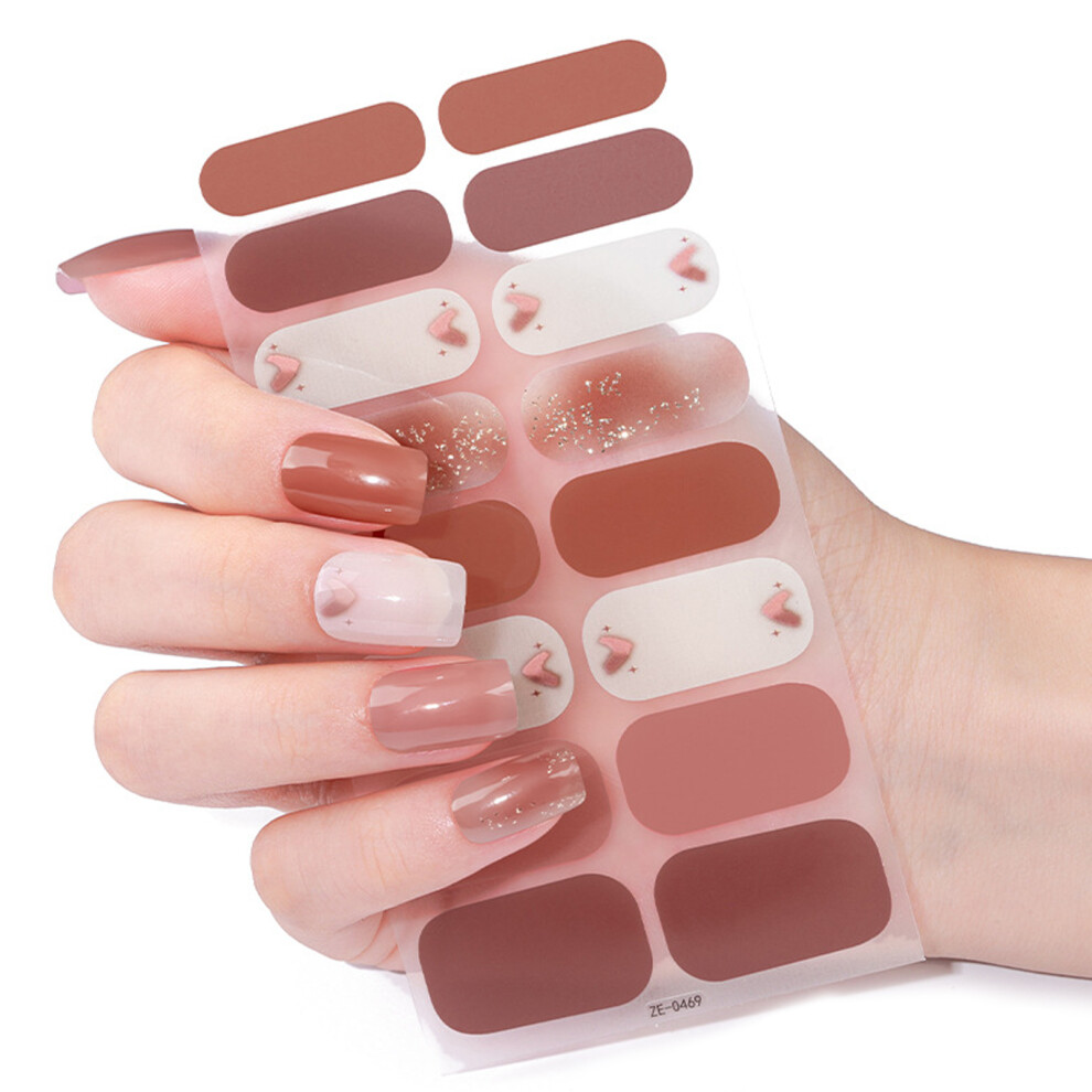 Elegant French Style Nail Stickers With Long Shine-ZE 0469