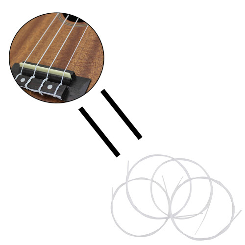 Weiße Ukulele-Saiten, Nylonmaterial, 4 Stück/Set 2