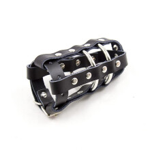 Chastity Penis Lock Set For Men Leather BDSM Chastity Device Adjustable Size Wearable Props