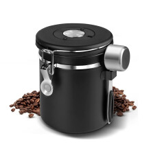 Contenitore per caffè in acciaio inox, grande barattolo per caffè con chiusura ermetica, soluzione per conservare il caffè con indicatore di