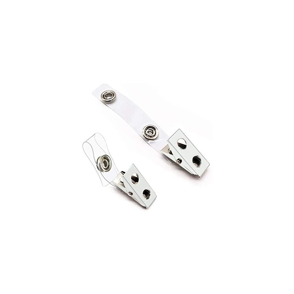 360 Degrees Swivel Badge Holders, Metal Badge Clips With Clear Pvc Straps, Proximity Card Security For Trade Shows, Security Events, 100Pcs 9198585911420