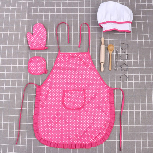 Grembiule e cappello da chef per bambini, set da pasticceria completo per piccoli chef creativi. 1