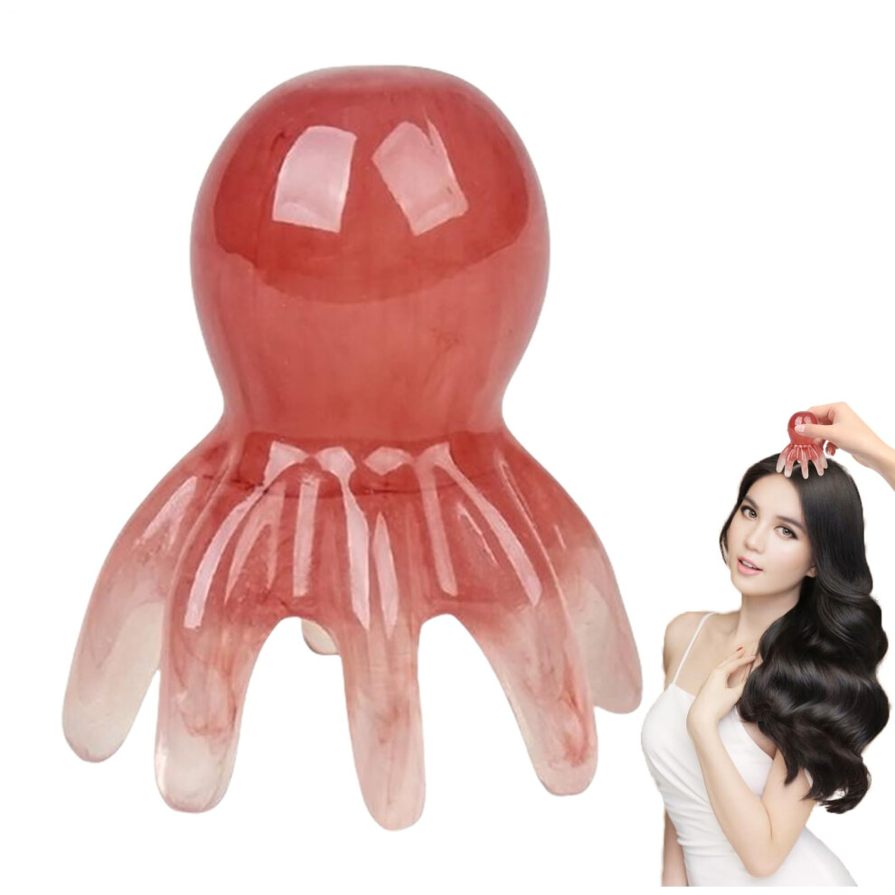 Amber Head Massager Octopus Scalp Massager Health Care Accessories For Home Head Spa Shower Family Neck Body Travel Mom Yoga Spa Friends Dad Color