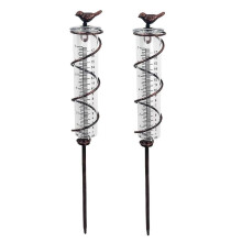 Rainwater meter for the garden with metal frame