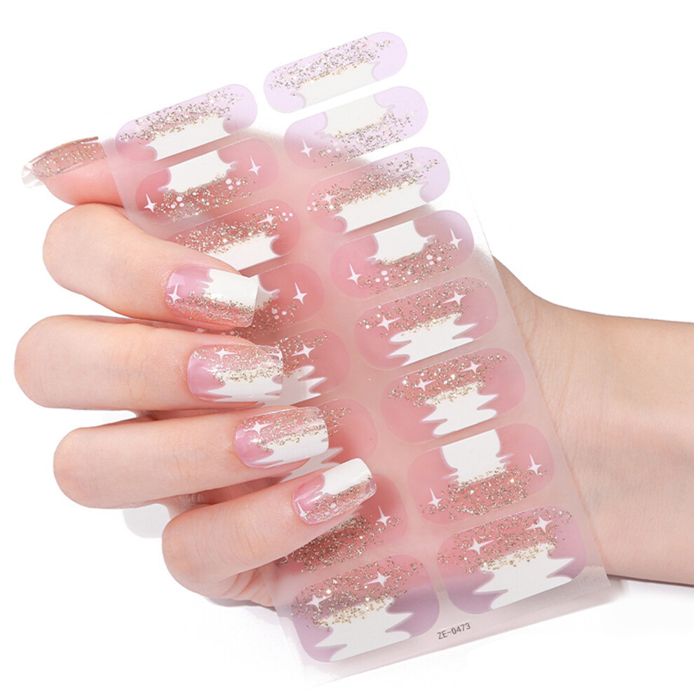 Smudges Resistant French Nail Stickers Quickly Dry-ZE 0473