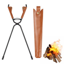 Fireplace Tongs, Wood Tongs, Charcoal Tongs, Long 44 cm,