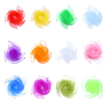 Juggling Cloths, Set of 12 Chiffon, 60x60 cm, Colourful Dance, Party Accessories