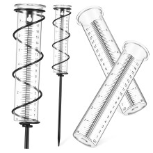 Solar Garden Rain Gauge Outdoor Gauge with Metal Bracket Replacement for Rain Storage Tube for the Yard