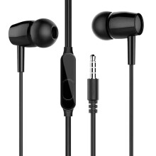 Flexibler PVC-In-Ear-Kopfhörer mit 3,5-mm-Bassanschluss-Schwarz