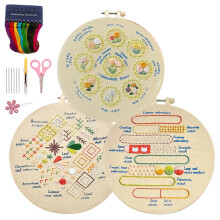 Starter embroidery kit for adults 3 sets with stepbystep tructions