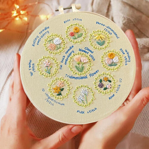 Starter embroidery kit for adults  3 sets with stepbystep tructions 1