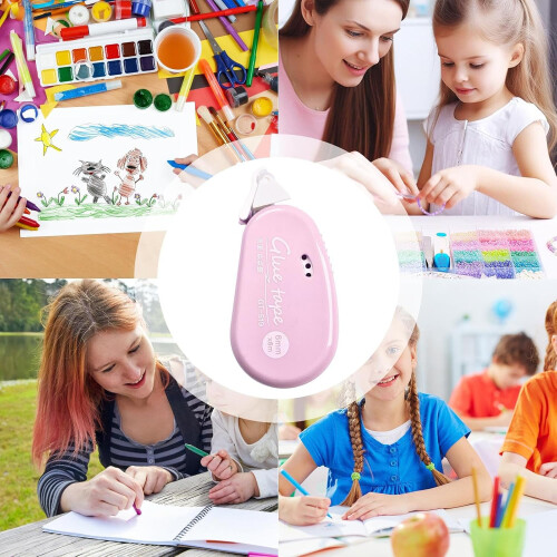 Glue Roller  Double Roller Craft Glue Tool  Adhesive Applicator for Scrapbook, Decorative Tape Roller, Projects and Pink 1