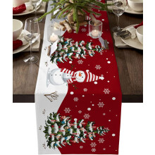 Stilvolle Tischläufer aus Leinen, rutschfester Jute für sicheren Halt der Tischdekoration, weihnachtliches Musterdesign, Wärmedämmung und
