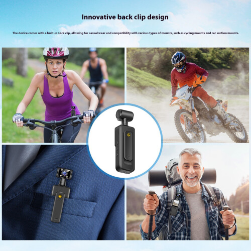 4K draagbare sportcamera, 180 graden reisfiets, 1