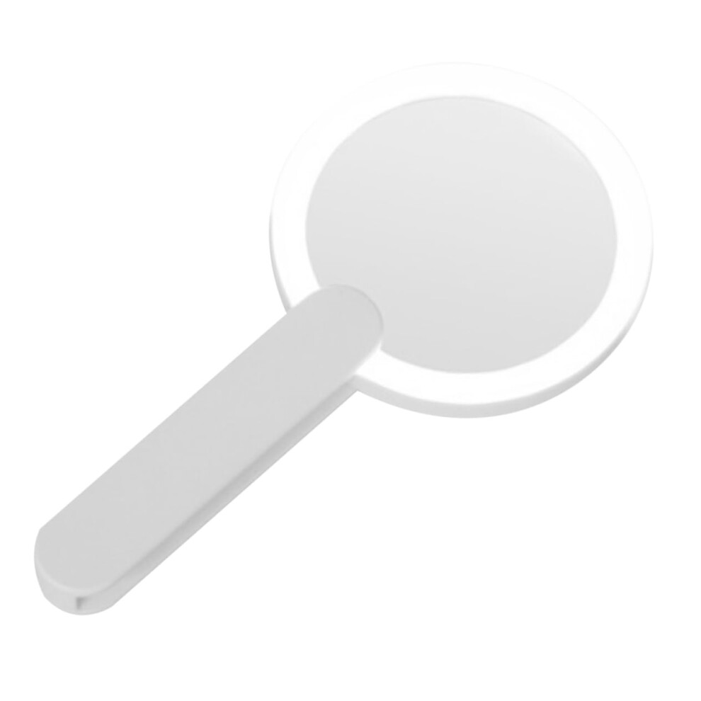 Light/White 1 Piece Mini Makeup Mirror With Portable Cosmetic Mirror Handheld Round Shape For On The Go For Makeup Beauty Care Compact Practical