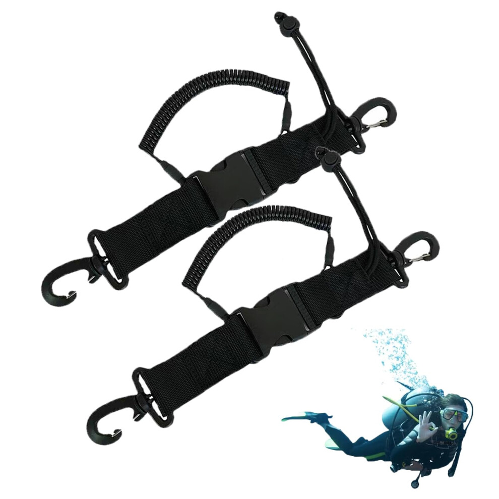 Pack Of 2 Spiral Cable Diving Camera With Carabiner, Quick Release For Diving 9067246287344