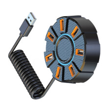 Hubs USB 2.0 portables à 7-Longueur de la ligne noire 0,6 m