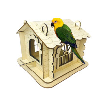 Nest box for birds, premium wood house, rustic natural style, outdoors