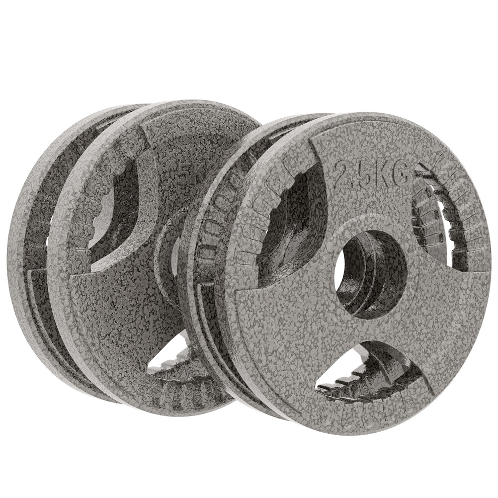 Homcom 2" Olympic Weight Plates Sets W/ 2 X 5Kg, 2 X 2.5Kg For Strengthtraining