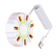 7 ports USB 2,0 concentrent-Longueur de la ligne blanche 0,6 m