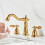 3 Hole Sink Mixer Tap Brass Double Handle 360 Rotatable Antique 4