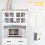 Homcom HOMCOM Coastal Kitchen Cupboard Storage Cabinet w/ Drawer Microwave Counter 9