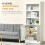 Homcom HOMCOM Modern Kitchen Cupboard, Storage Cabinet with Adjustable Shelves, White 6