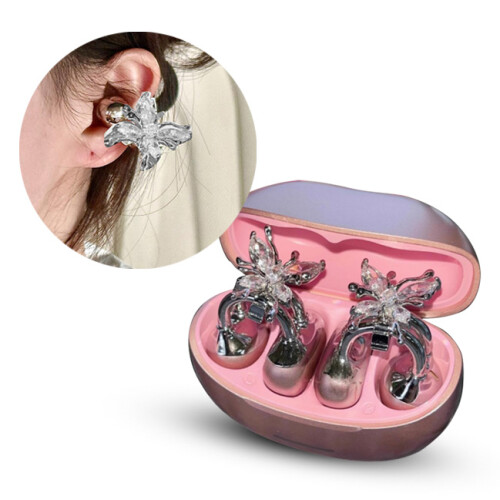Écouteurs papillon scintillants, bijoux, accessoire de mode 1