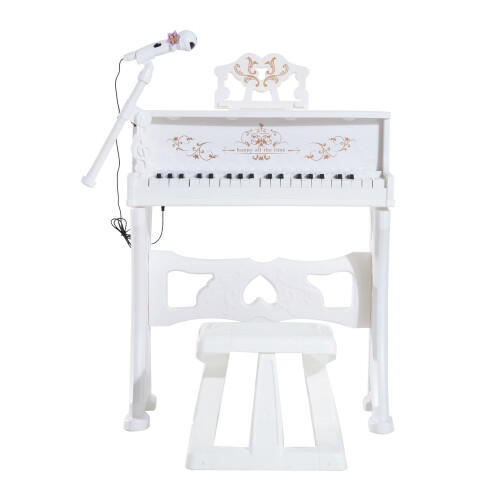 Homcom HOMCOM 37 Key Keyboard Battery Piano Kids Microphone Stool Educational Game