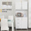 Homcom HOMCOM Kitchen Storage Cabinet Wooden Cupboard Organiser, White 8