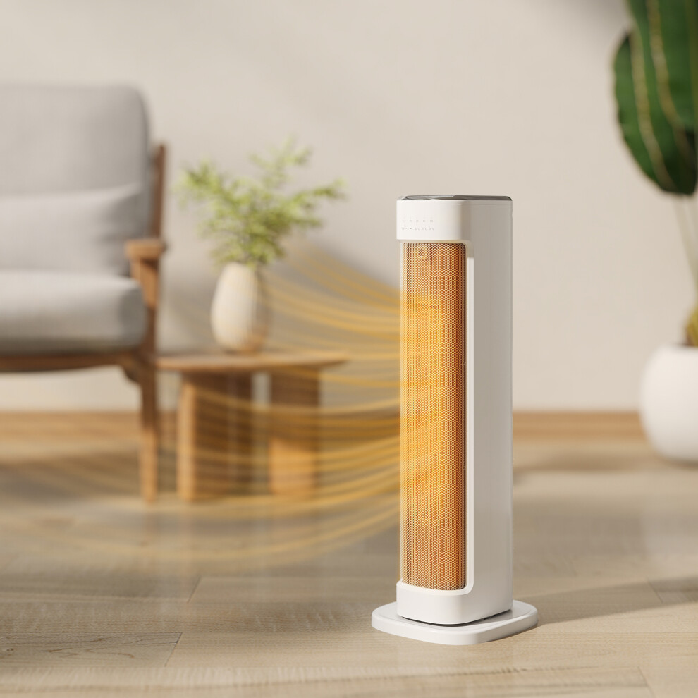 Homcom (White) Ceramic Electric Heater, 2000W Space Heater With Timer