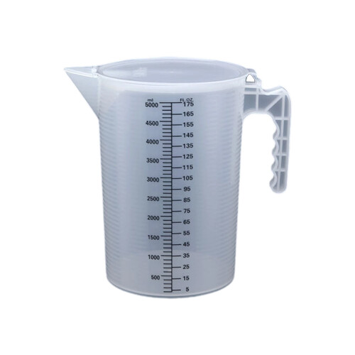 Black engraved measuring cup with dust cover and-Clear 5000ml
