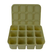 Unique 4/6/12Grids Ice Cubes Tray with Seal-Avocado  Green 12