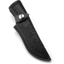 Leather Sheath For Fixed Blade Straight Knife, EDC Outdoor Scabbard Pouch, Black, Fits Less Than 4.33Inch Blade