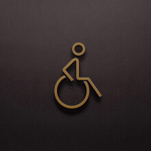 2025 Acrylic Public Toilet Sign: Handicap Restroom Wall Sign - Self-Adhesive Disabled Wheelchair Symbol Decal For Hotels Shops Offices Public Spaces