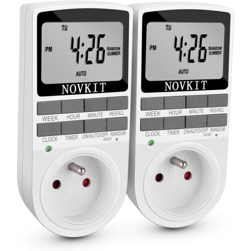 Programmable Timer for Energy Saving, Digital Timer Outlet with 7-Day Cycle for Efficient Electrical Power Switch Management