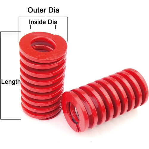 Plastic Spring Extended Compression Spring Red Mold Compression Spring Medium Size OD 35mm ID 17.5mm Steel 2
