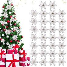 Chic Artificial Christmas Tree, Realistic Appearance & Reliable Quality for Lasting Holiday Cheer, Adorned with Shimmering Silver Glitter Powder