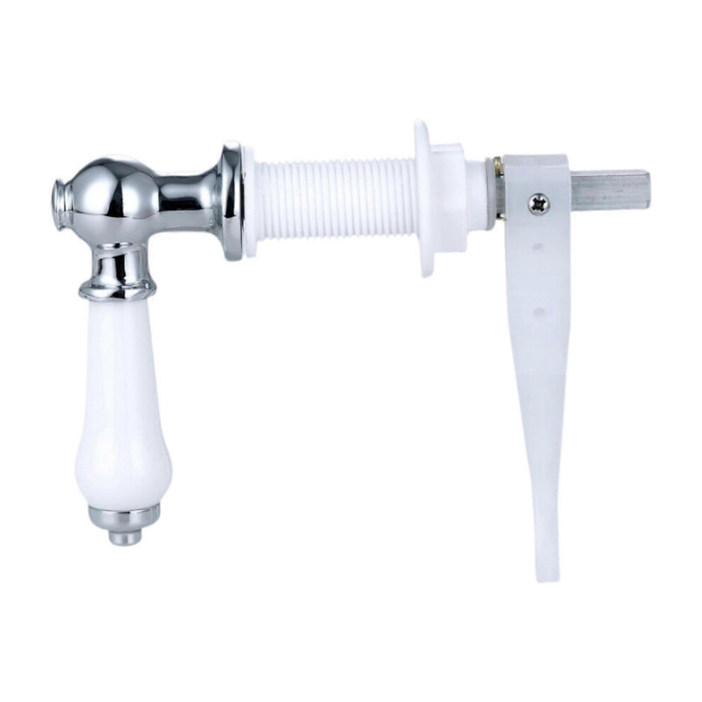 Toilet Flush Handle Metal Ceramic Oldfashioned Replacement For Wc Cistern Tank Silver Finish Easy Install 6935161348019