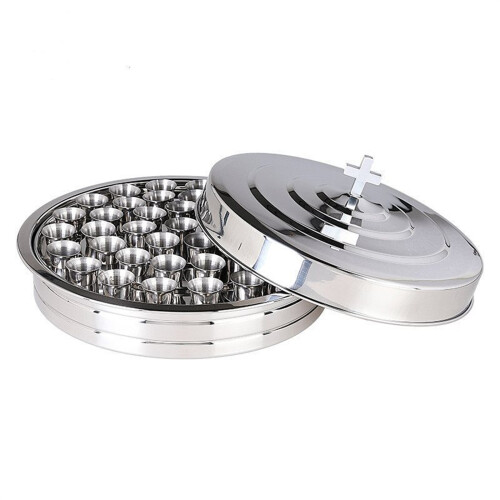 Durable Nonrust Steel Communion Tray Cover 40 Hole Design 1