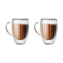 Pack of 2 High Borosilicate Double Wall Glass Cup Heat-400ml