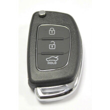 Étui à clé à 3 boutons pour Hyundai i10, i20, i40, ix35 et Santa Fe - Coque rabattable pour télécommande