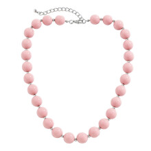 Handmade Pink Beaded Necklace Simple Collar Necklace Temperament Choker Fashion Jewelry Clavicle Chain Birthday Gift