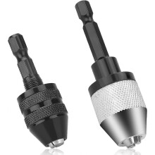 Keyless Drill Chuck Conversion Tool,2 Pcs 1/4 Inch Hex Shank Keyless Drill Chuck Adapter,0.3-6.5 Mm0.3-3.6 Mm Quick Change Converter For Micro Drill